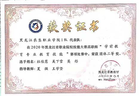 行业、协会类学生技能大赛(杜佳慧)